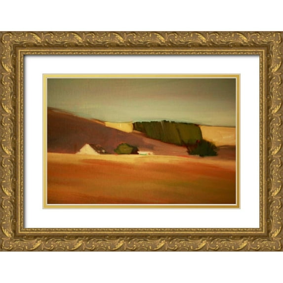 Barbini, Eddie 14x11 Gold Ornate Wood Framed with Double Matting Museum Art Print Titled - Over the Hill II