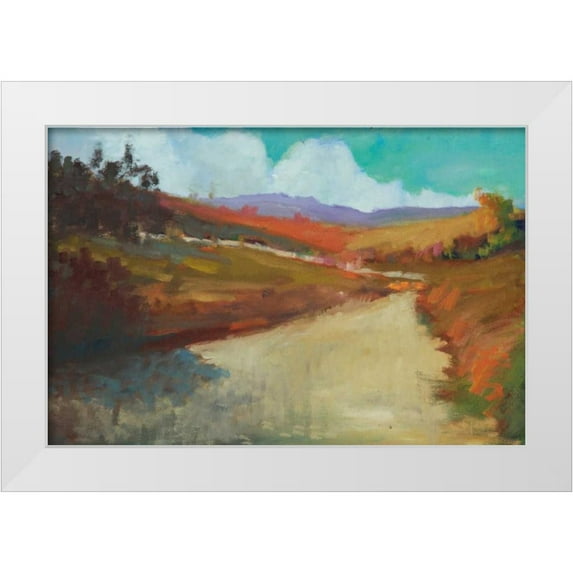 Barbini, Eddie 32x23 White Modern Wood Framed Museum Art Print Titled - Country Road III