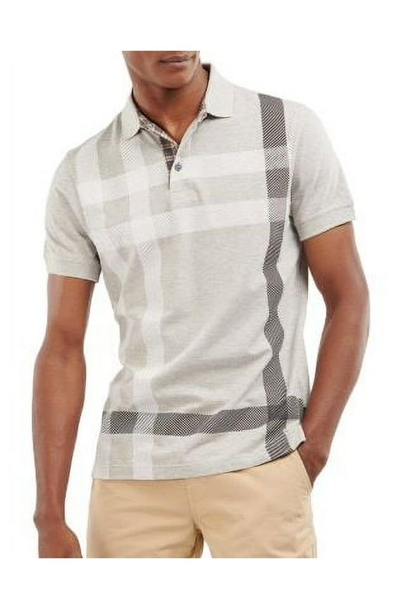 Blaine Tartan Polo in Grey Marl at Nordstrom, Size X-Large
