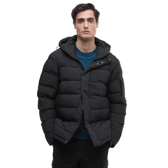 Barbour Contemporary Leather Puffer Jacket With High Collar (Men's)