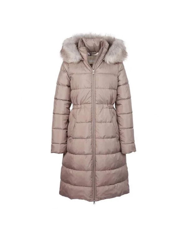Women's Quilted Hooded Long Puffer Coat Size 14 US 18 UK