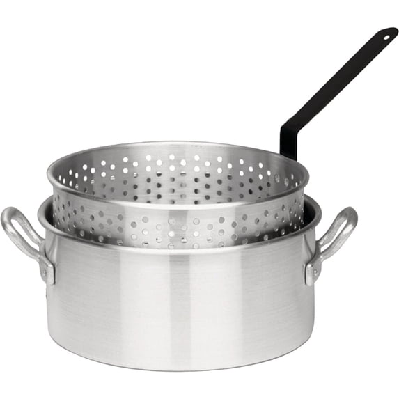 Barbour Aluminum Fry Pot 10 Qt - Deep Fryer Pot - Silver