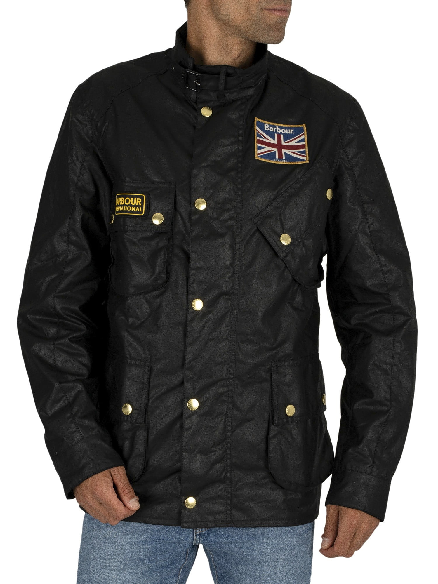 Barbour International Union Jack Waxed Jacket Black Walmart