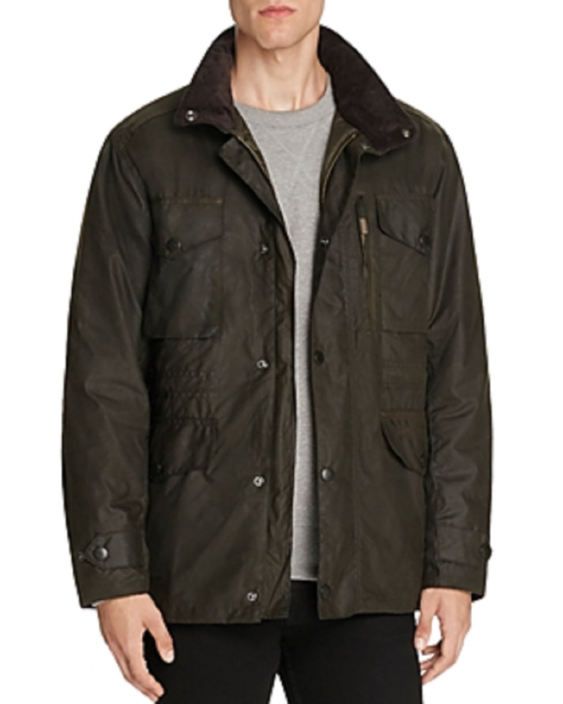 Barbour Men s Sapper Regular Fit Weatherproof Waxed Cotton Jacket Green Size Medium Walmart
