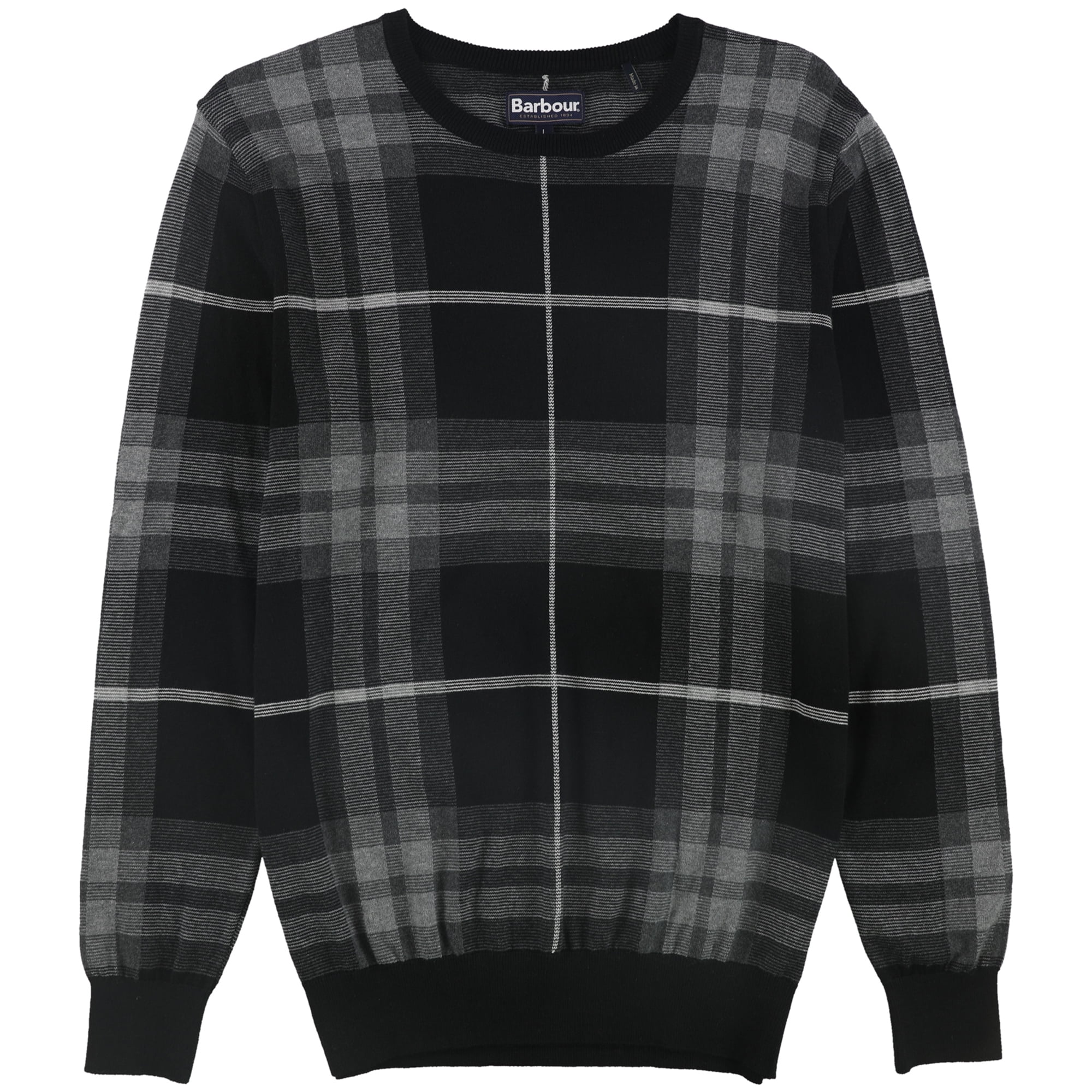 Barbour Men s Tartan Plaid Jacquard Sweaters Dark Gray XX Large Walmart