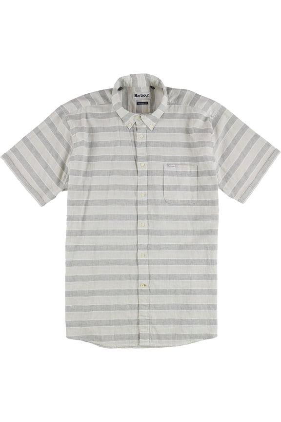 Mens Contrasting Stripes Button Up Shirt, Multicoloured, Medium