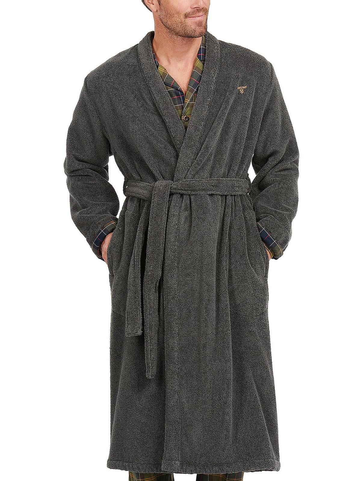 Barbour Mens Lachlan Cotton Tartan Trim Long Robe - Walmart.com