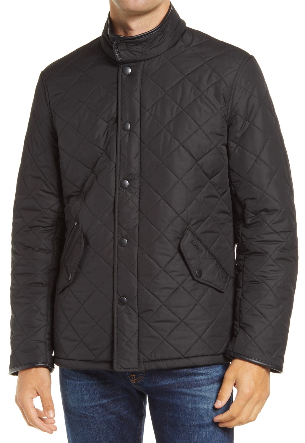 Barbour Mens Powell Polarquilt Jacket Medium Black NWT 300 Walmart