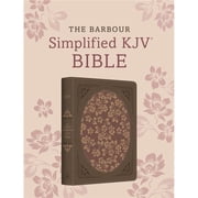 Barbour Publishing 472067 KJV The Barbour Simplified Bible - Deluxe Edition - Brown & Rose Floral Inset