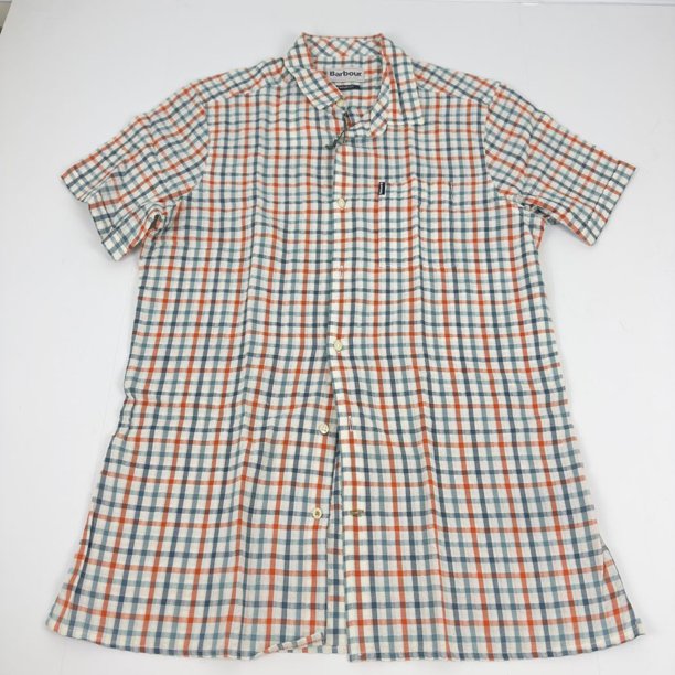 Barbour Seersucker 7 Tattersall Check Short Sleeved Summer Shirt Multi-US Small