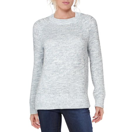 Barbour Womens Seaboard Cotton Marled Crewneck Sweater Blue 4