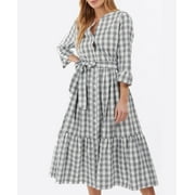 Barbour Womens Seamills Dress Navy Check 14