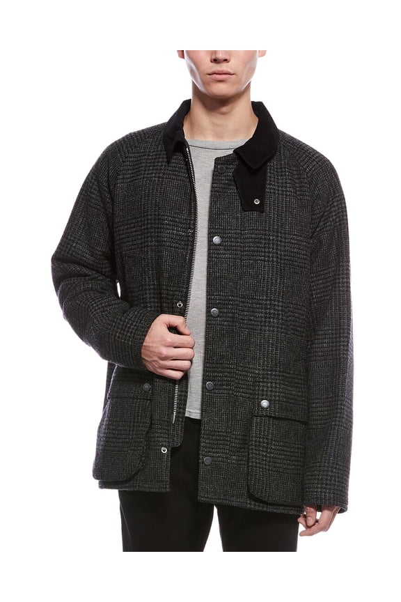 mens Bedale Wool Coat, XXL, Grey