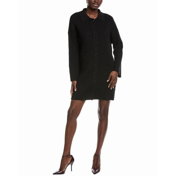 Barbour womens Claudette Wool-Blend Shirtdress, 14, Black