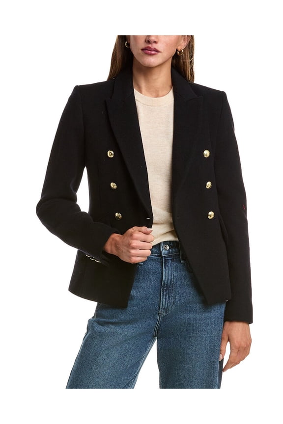 womens  Darly Wool-Blend Blazer, 10, Black