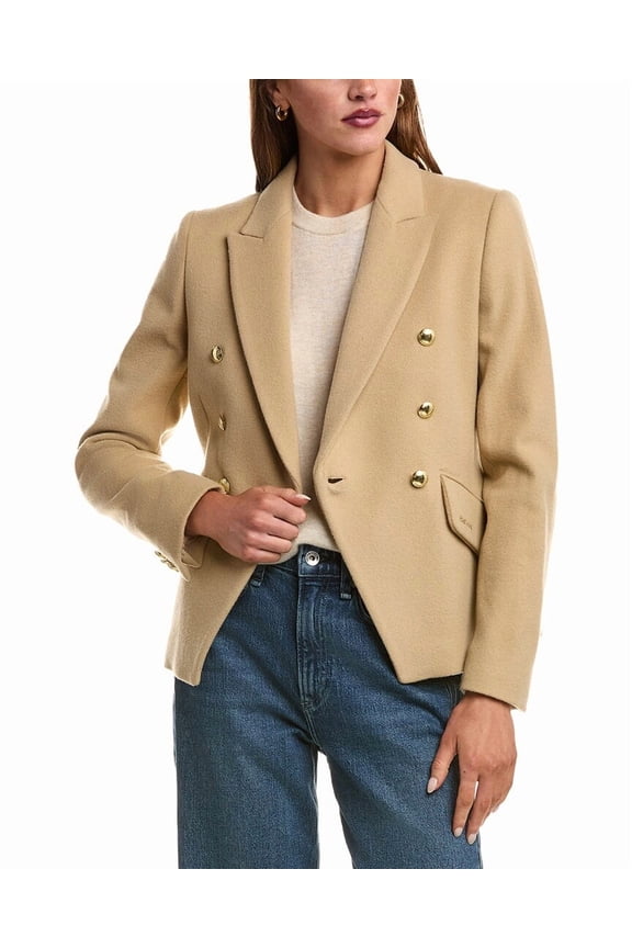 womens Darly Wool-Blend Blazer, 10, Tan