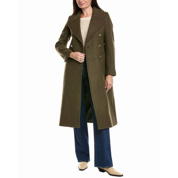 Barbour womens  Reva Wool-Blend Military Coat, 12, Green