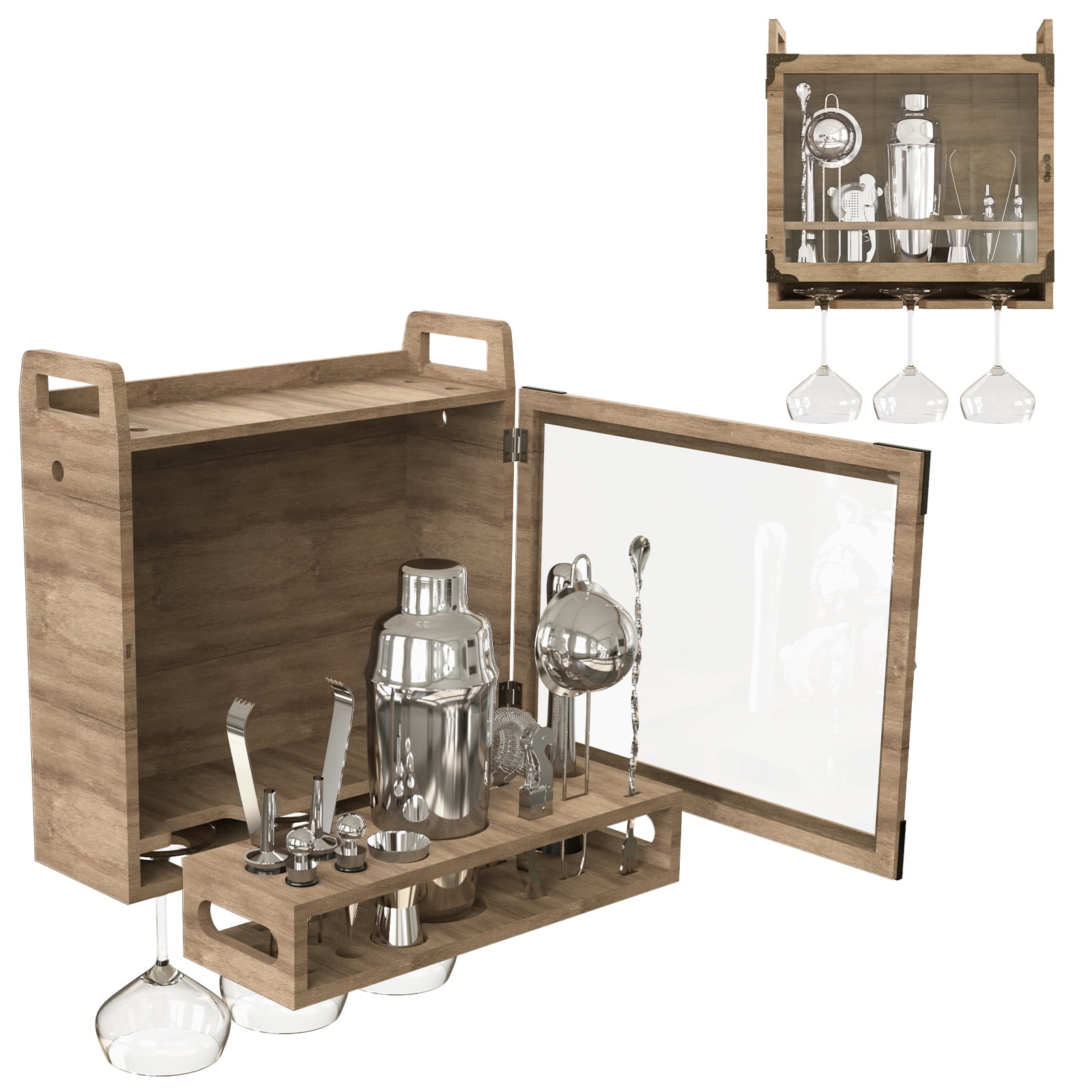 Barbox Mixology kit & bartending kit with cocktail shaker storage stand ...