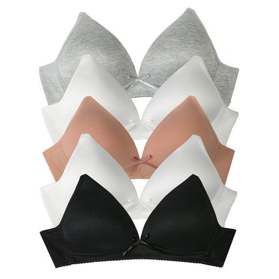 Barbra Juniors Wireless Bra Big Girl Light Padded A Cup Bras Multi-Pack