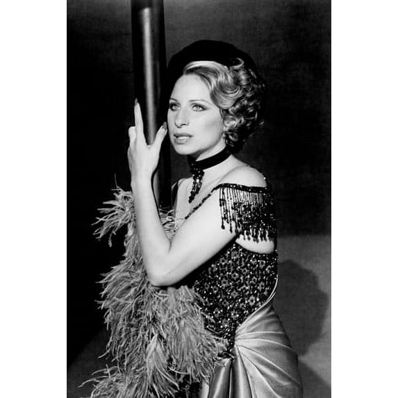 Barbra Streisand in Funny Lady portrait in choker and sequined top holding pole 24x36 Poster