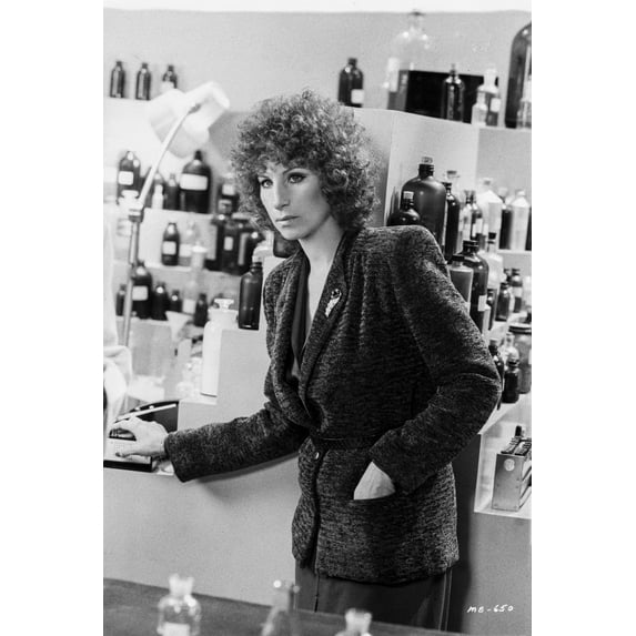 Barbra Streisand on Long Sleeve Leaning on a Counter Photo Print (24 x 30)