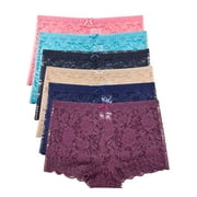 B2BODY Barbra Women's Lace Boy Shorts Panties Regular & Plus Size Multi-Pack