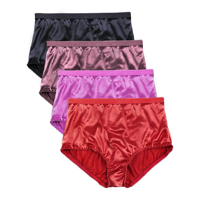 Barbra Women's Panties Full Coverage Satin Brief Small to Plus Sizes  Multi-Pack 