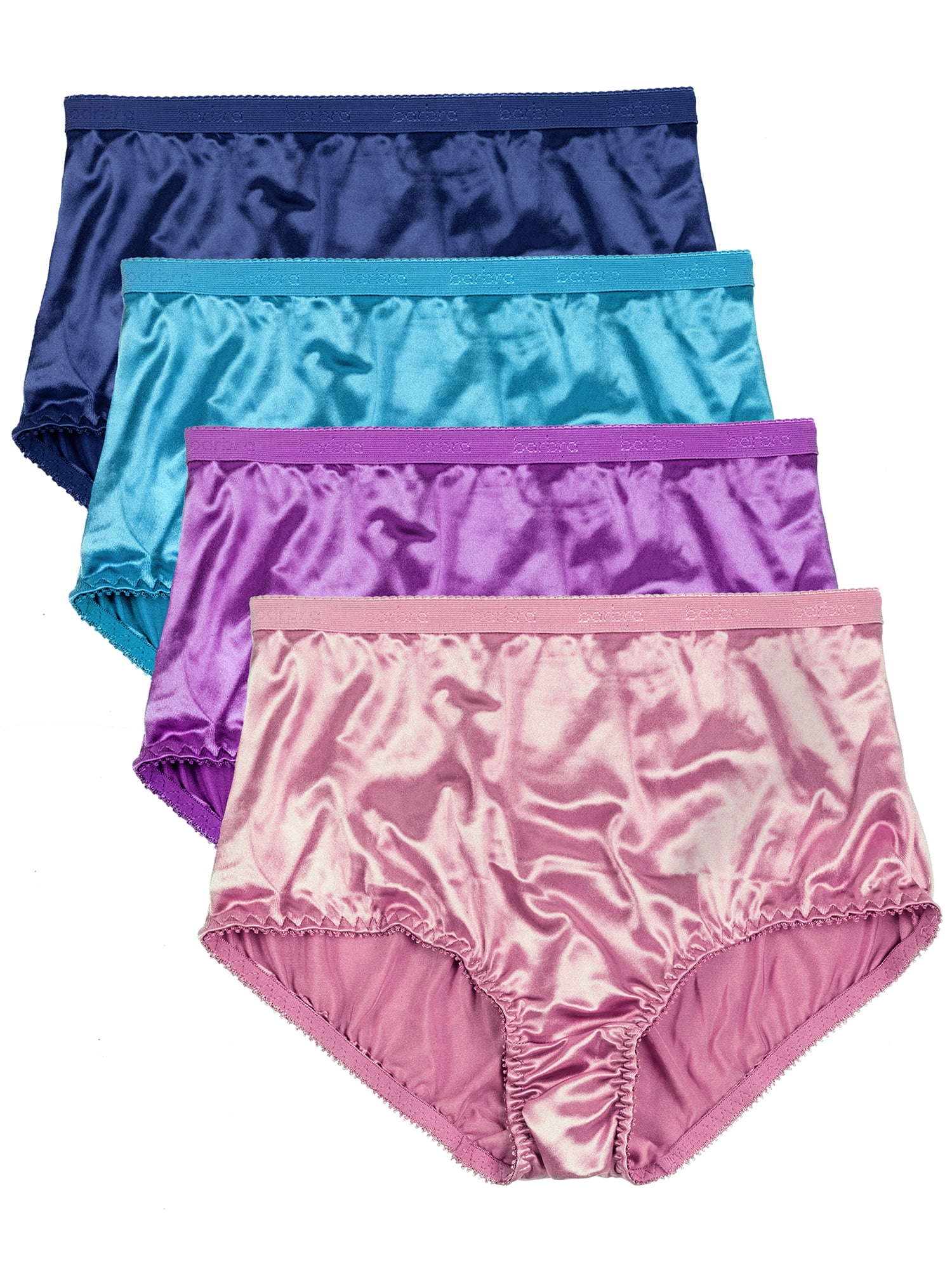 Barbra Women's Satin Panties, Full Coverage, Fitted Waist, Small to