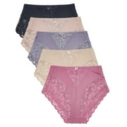 Barbra Women's Panties Light Control Lace Briefs Small to Plus Sizes Multi-Pack