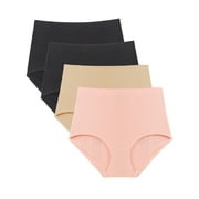 Barbra Womens Panties Seamless High Waist Brief Small to Plus Sizes Multi-Pack