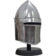 thumbnail image 1 of Barbute Helmet Medieval Armor Replica Silver, 1 of 4
