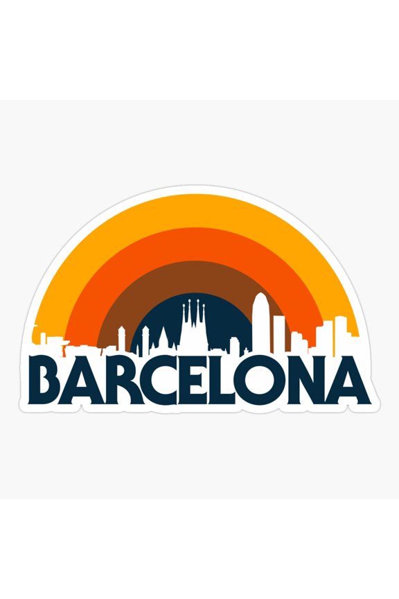Barca Retro Sunset Travel Vinyl Decal Sticker