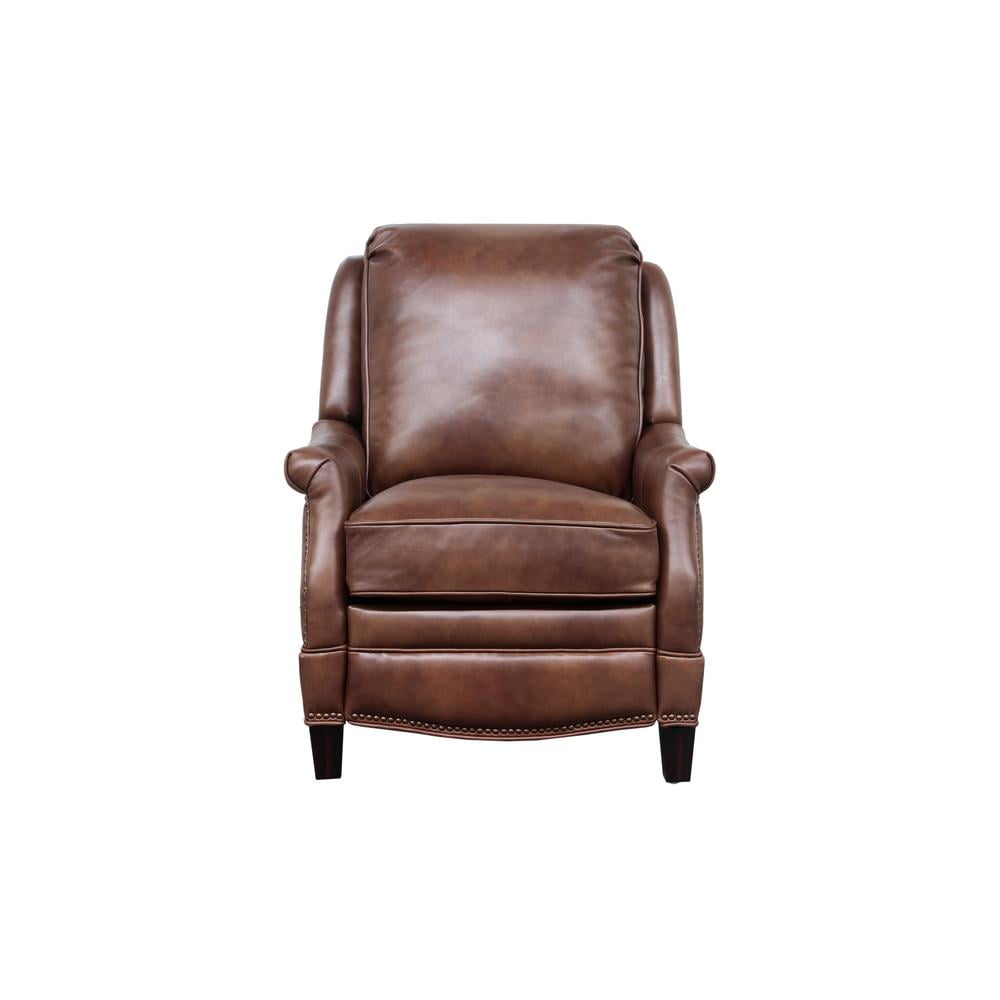 Ashebrooke Brown Leather Wood Transitional Recliner