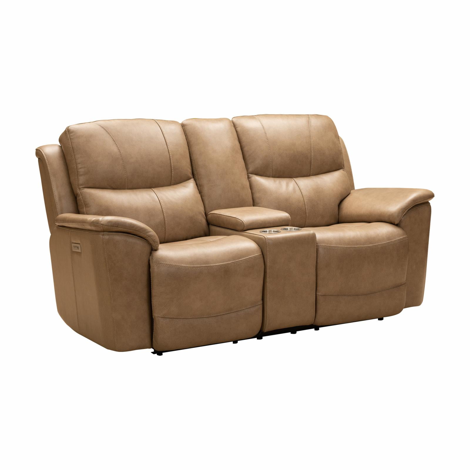 Barcalounger Kaden Leather Power Reclining Console Loveseat