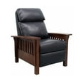 Barcalounger Mission Wood and Leather Push Back Recliner