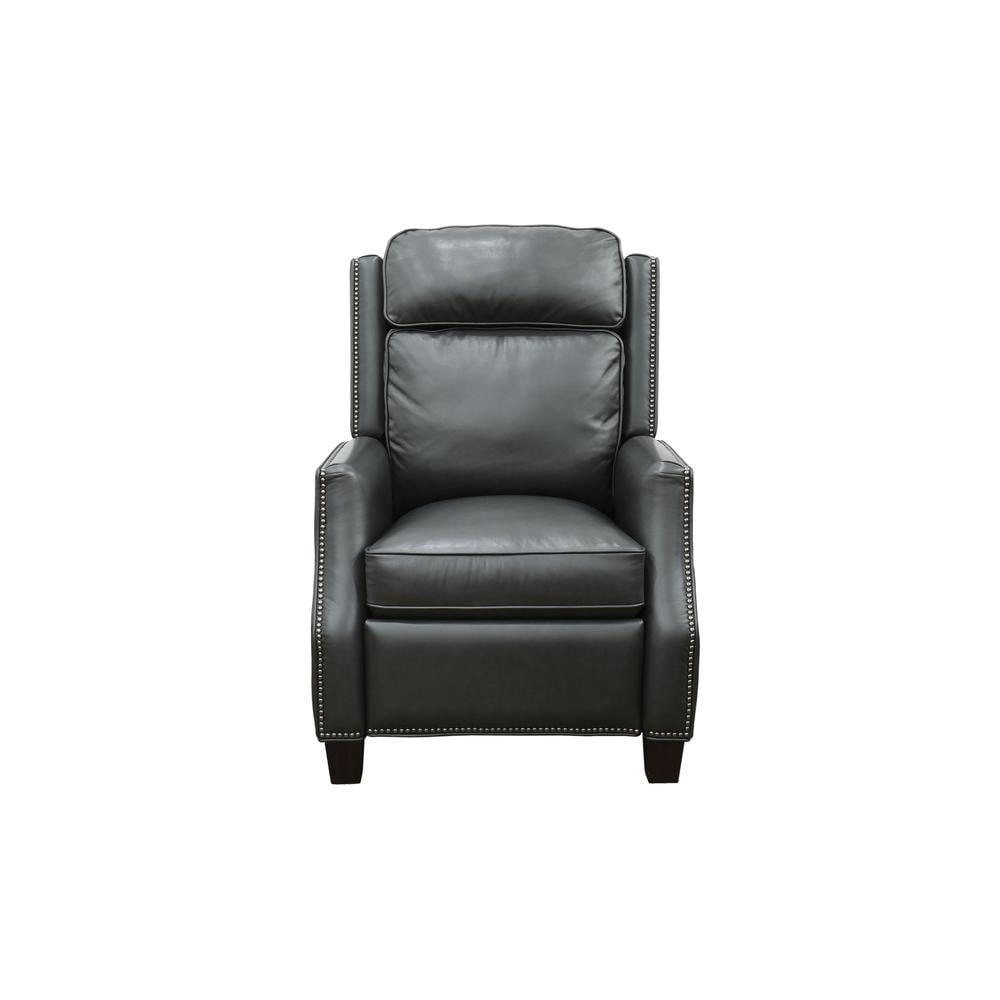 Van Buren Contemporary Gray Leather Handcrafted Recliner
