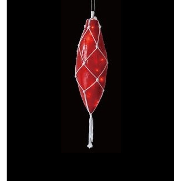 Barcana Lighted Macrame Wrapped Finial Drop Outdoor Patio Christmas Decoration Clear - White Wire