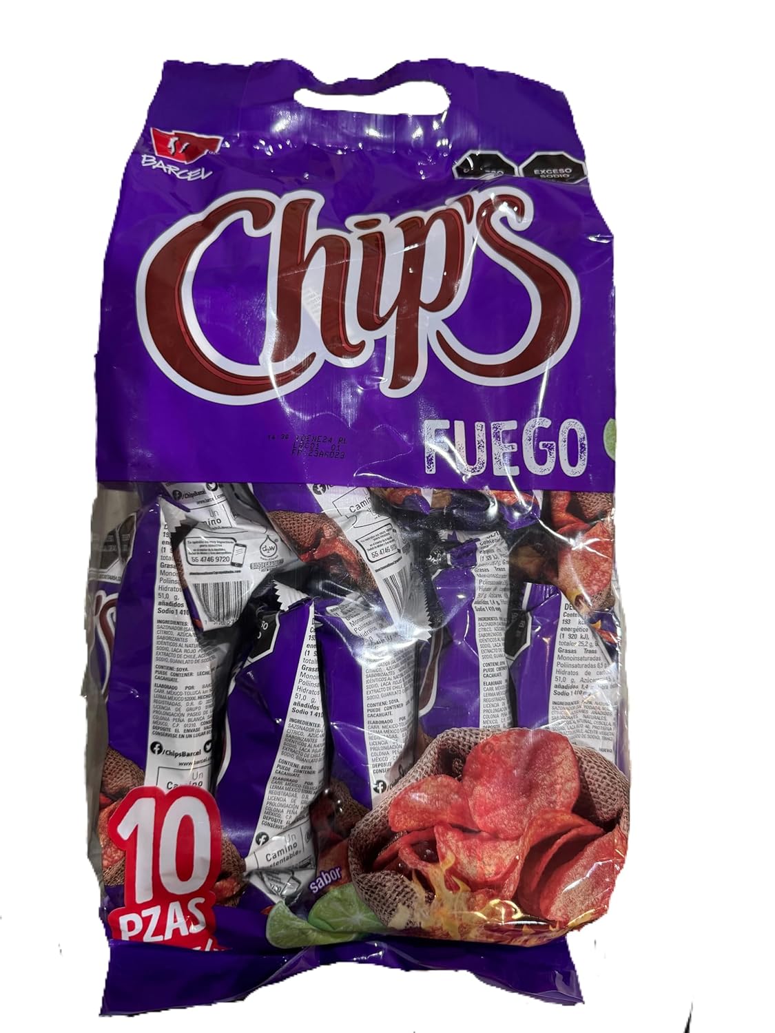 Barcel Chips Fuego Sabor Chile Y Limon 10 Pack, Multi Pack Spicy Chips