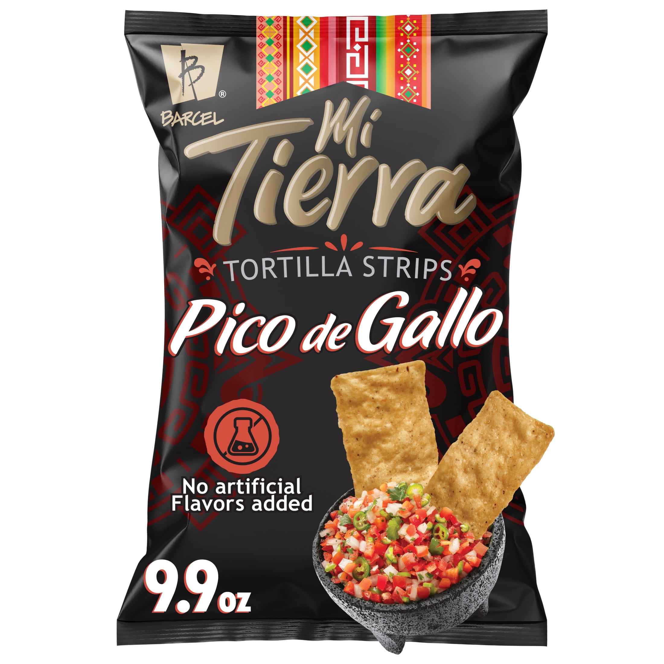 Barcel Mi Tierra Pico de Gallo 9.9 oz Bag, Tomato, Onion, Lime and Chili Pepper Tortilla Chip Strips