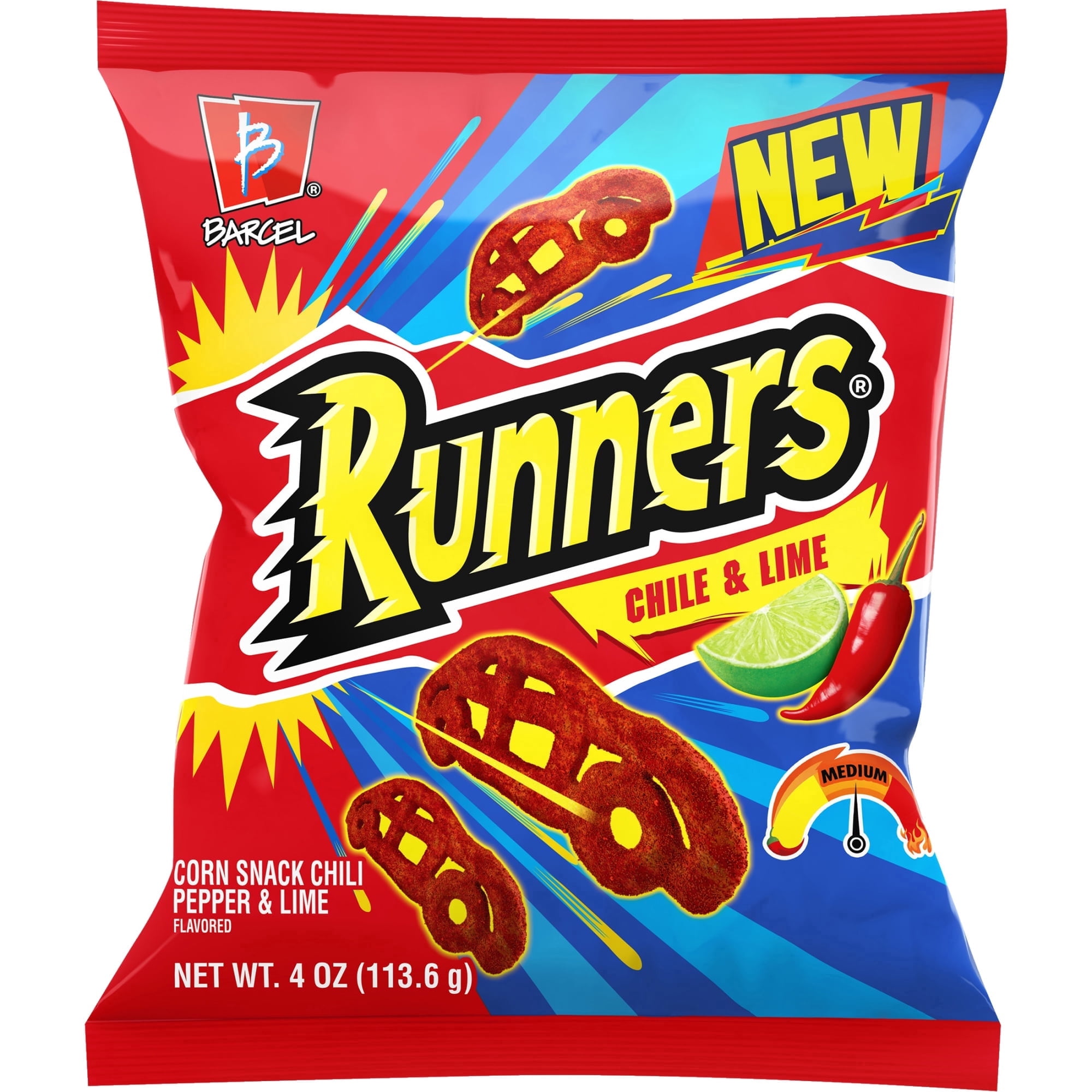 Barcel Runners 4 oz Snack Size Bag, Chili Pepper & Lime Corn Snacks ...
