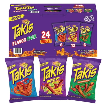 Barcel Takis Tortilla Chips Flavor Pack, 2 oz, 24-count