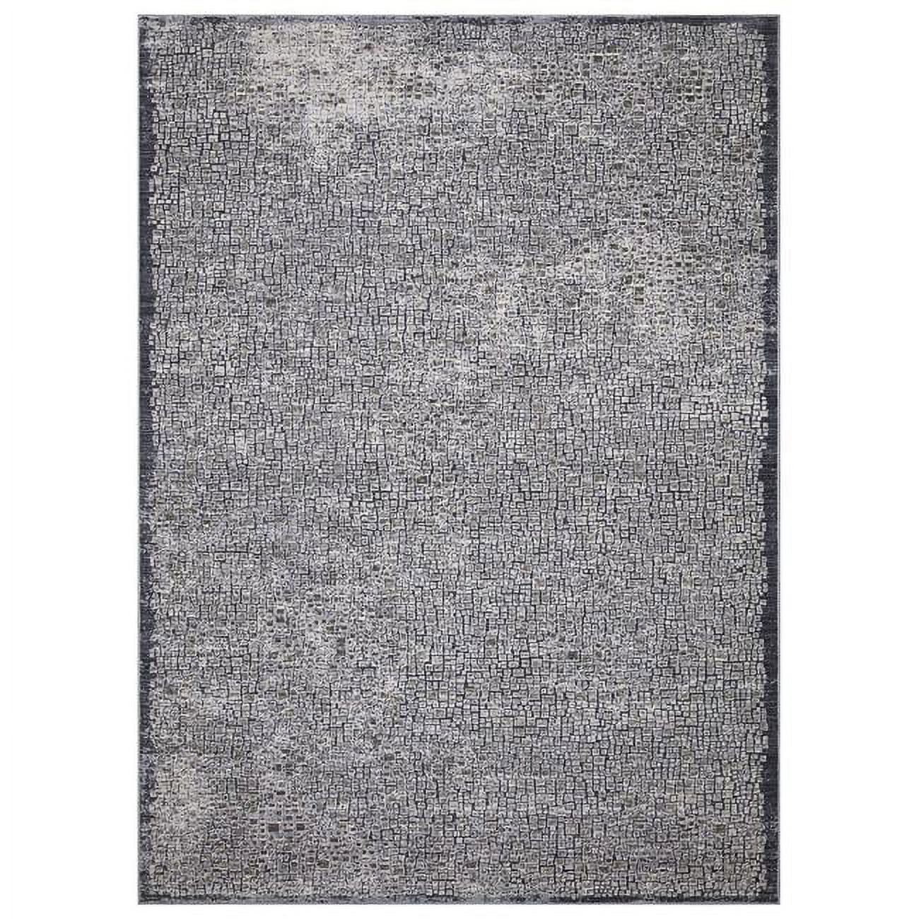 Gray Rectangular Cotton Blend Stain-Resistant Area Rug