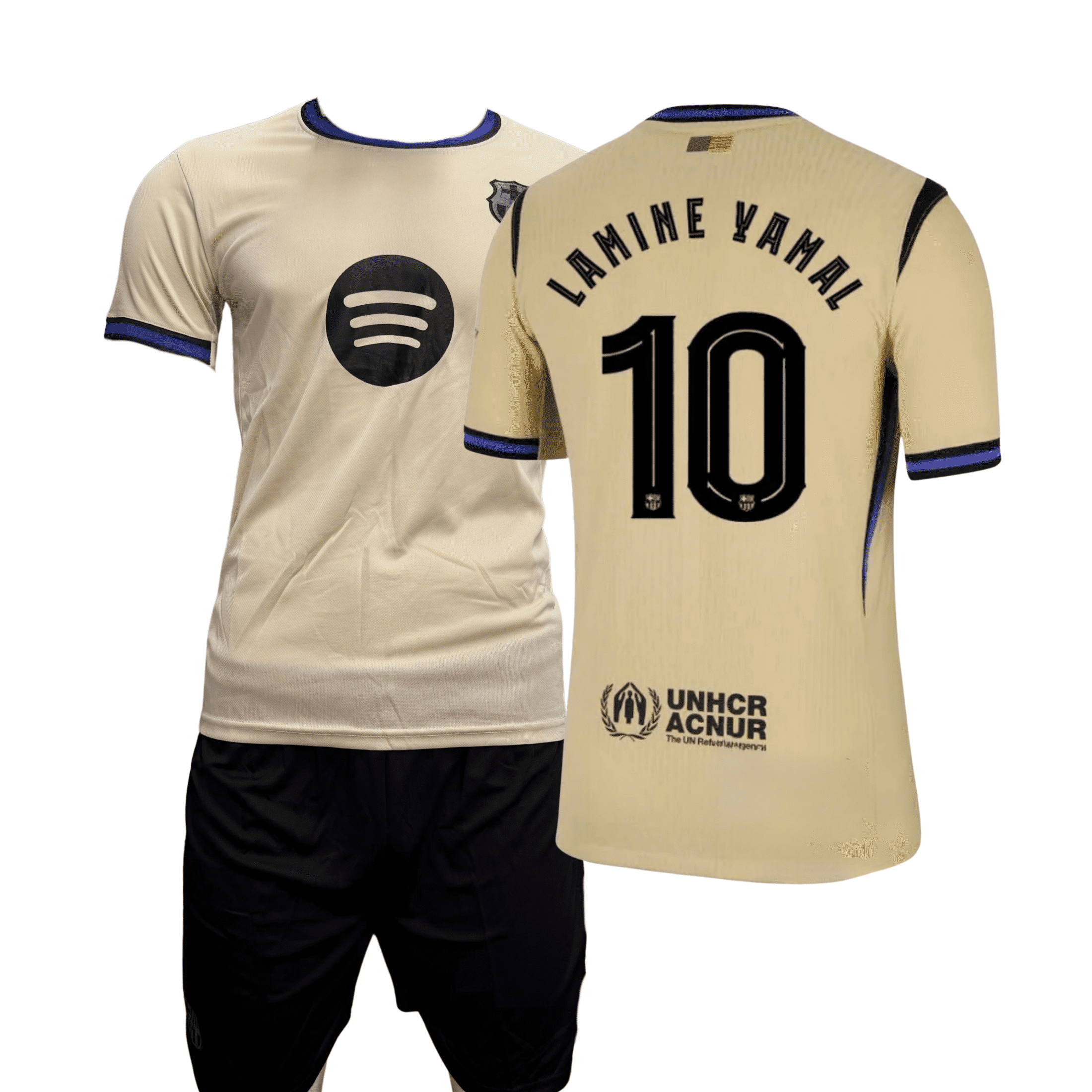Barcelona Away 2025-26 Lamine Yamal #10 soccer Jersey & Short Size Youth 20