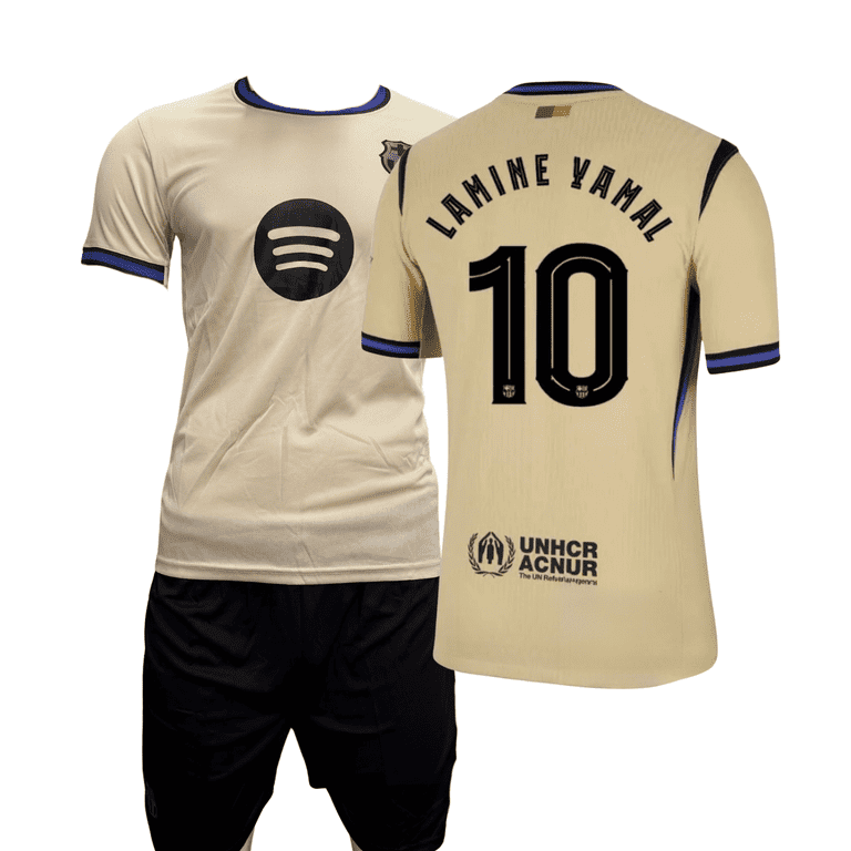 Barcelona Away 2025-26 Lamine Yamal #10 soccer Jersey & Short Size