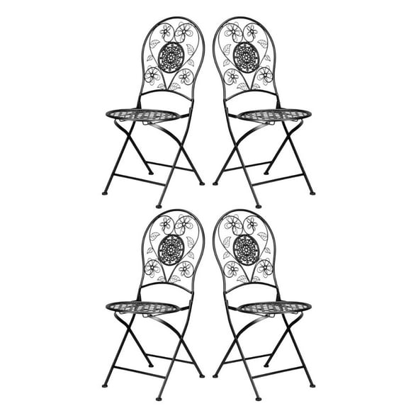 Barcelona Bistro Chair - Black Round Seat & Back - Sold in Sets of 4 by Chivari