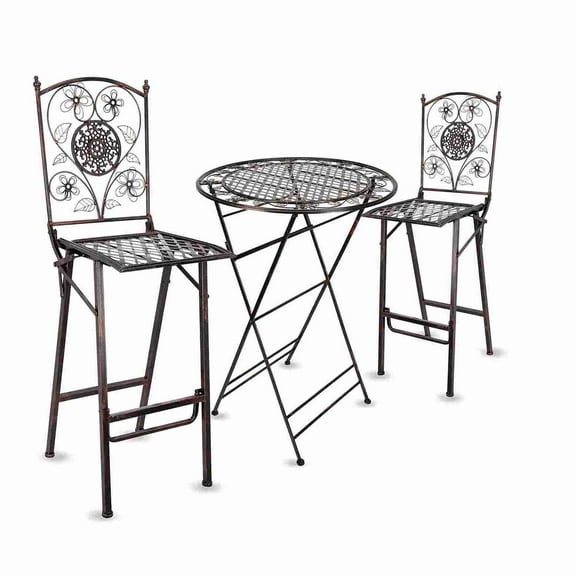 Barcelona Bistro Set Bronze 32" Table & 2 Barstools by Chivari