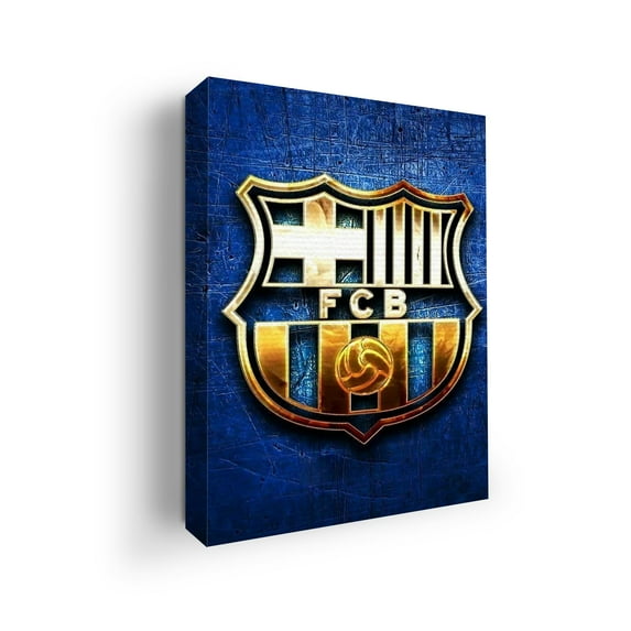 Barcelona Canvas Wall Art by Mavis Print- 12x16 inches Football Wall Decor | UV & Water Resistant HD Printed & Wooden framed Wall Art | Modern Wall Decor for Gift | Made in USA