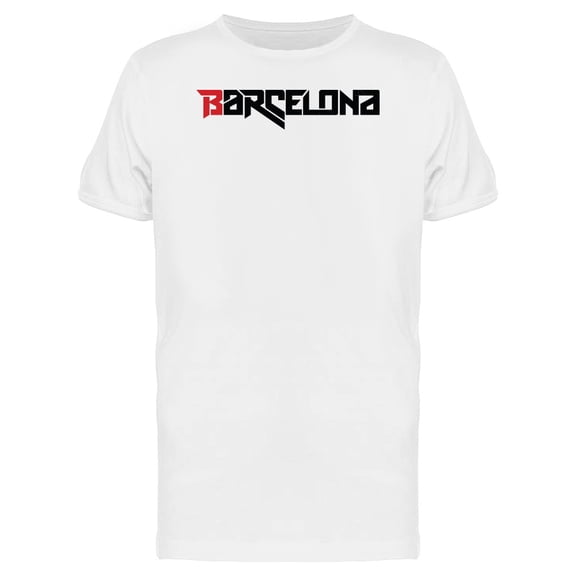 Barcelona City Typography T-Shirt Men -Image by Shutterstock, Male Large