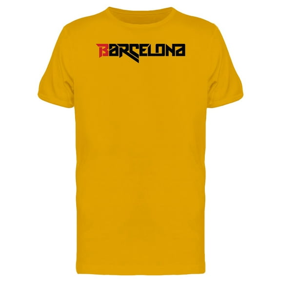 Barcelona City Typography T-Shirt Men -Image by Shutterstock, Male Medium
