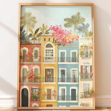 Barcelona Cityscape Travel Poster